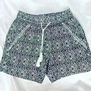 ✨Like New✨ Briggs Linen Blend Pull-On Shorts, Blue & White, Size XS